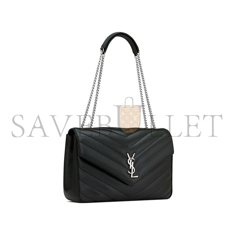 YSL LOULOU LARGE IN MATELASSÉ LAMBSKIN 803541AAE4Y1000 (32*22*10cm)